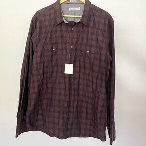 Calvin Klein Mens Long Sleeves Cotton Shirt Size XL